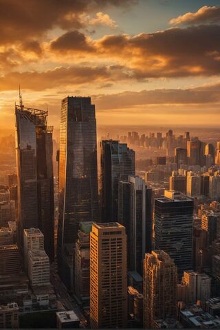 Sunset Over the Cityscape