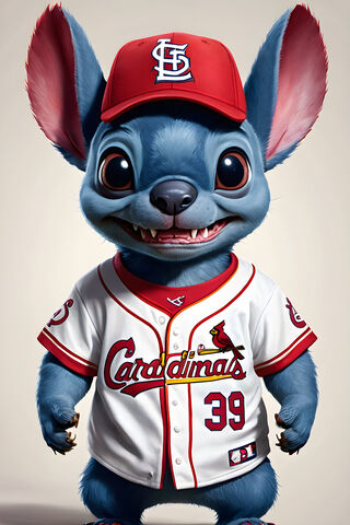 Stitch Saint Louis Cardinals Jersey Shirt and Baseball Hat