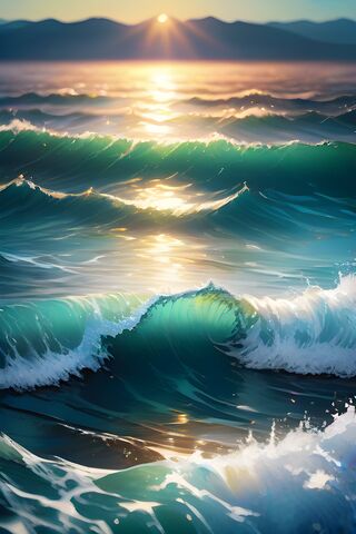 Serene Ocean Waves at Sunset 🌊🌅