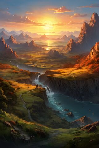Serene Sunset Over Majestic Mountains 🌄✨