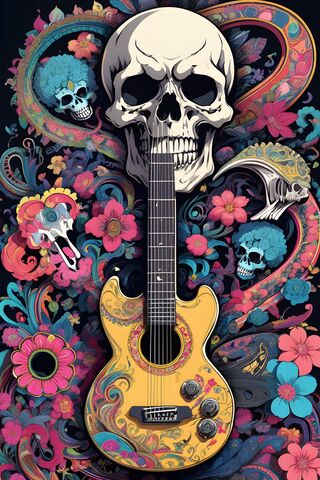 Skull Flower Guitar