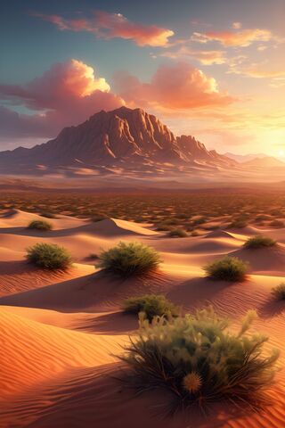 Sunset In Desert