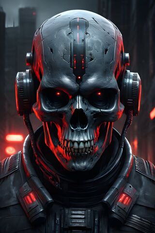 Skull Futuristic Red