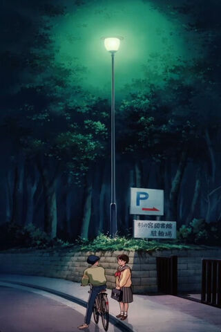 A Serene Night Encounter 🌙🚲