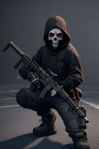 Skeleton Holding A Gun