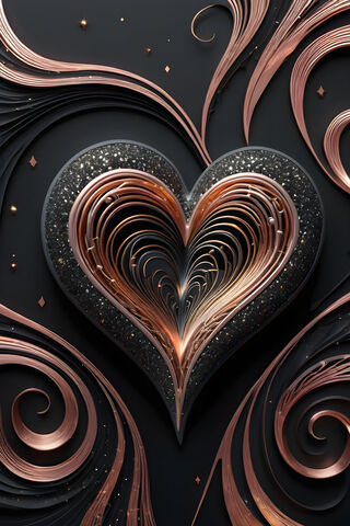Swirling Copper Heart