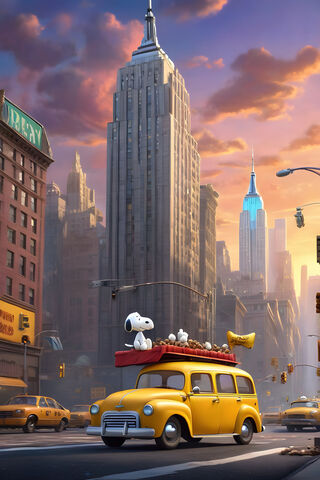 Snoopy Goes For A Ride In New York