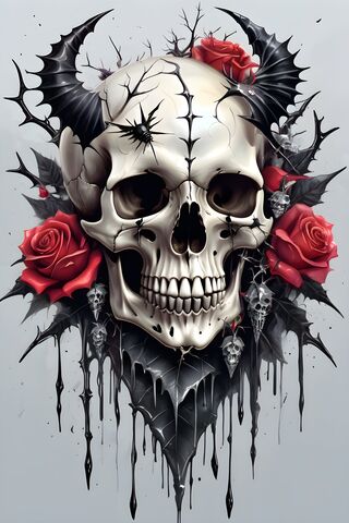 Skull 12 With Horns