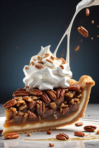 Southern Pecan Pie Loaded With Whipped Cream 2