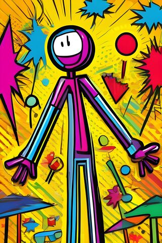 Vibrant Stick Figure Ad..