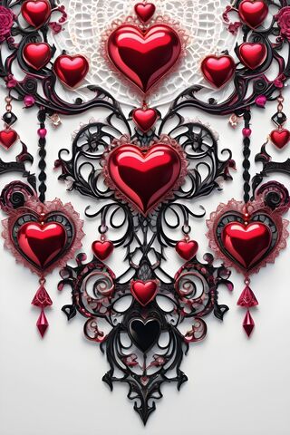 Shiny Red Hearts