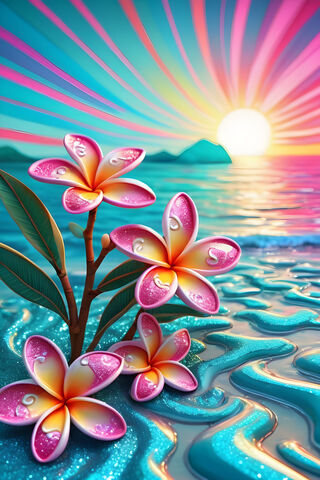 Sunset and Frangipani