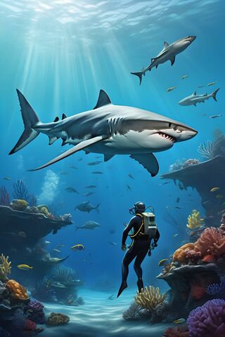 Shark and Diver