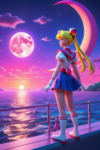 Sailor Moon Sailing By The Moon