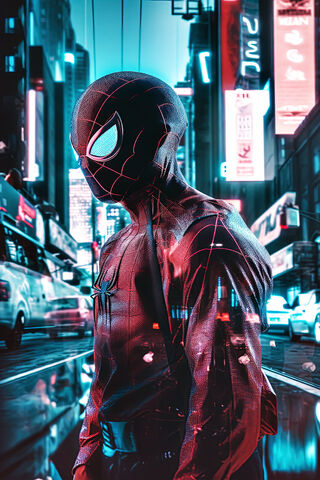 Spiderman In Cyberpunk
