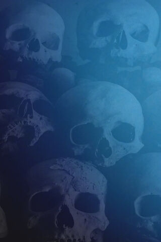 Mysterious Skulls in Blue