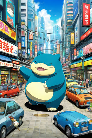 Snorlax Takes Over the City! 🐻‍❄️🏙️