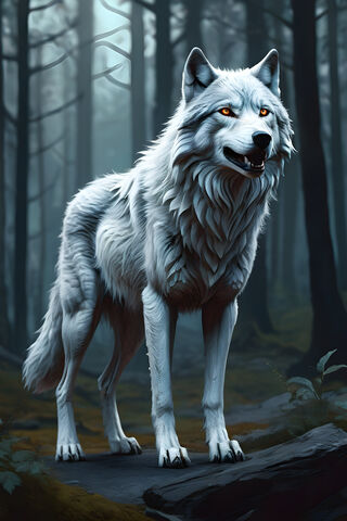 Majestic White Wolf in ..