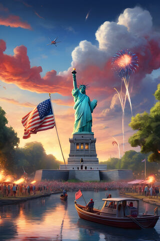 Celebrating Freedom: A Night at the Statue of Liberty 🎆🇺🇸
