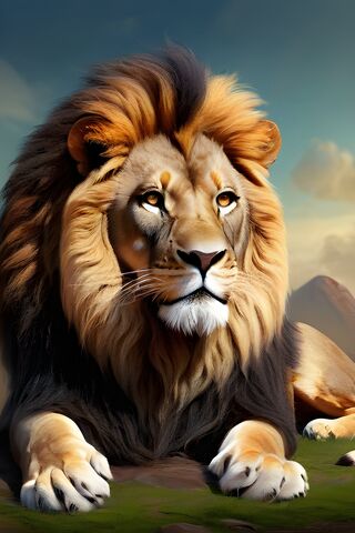Majestic Lion in the Wi..