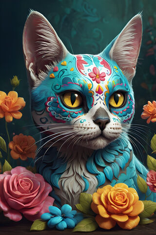 Colorful Cat Celebration 🎨🐱