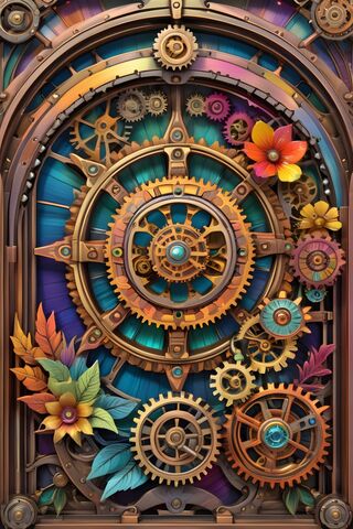 Whimsical Gears of Nature 🌼⚙️