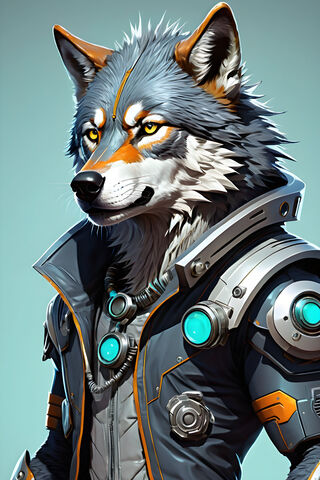 Futuristic Wolf Warrior..