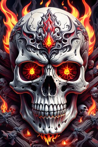Skull 17 Glowing Eyes