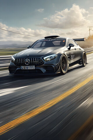 Speeding Mercedes