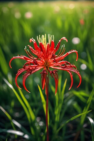 The Enchanting Spider Lily: Nature's Crimson Star 🌺✨