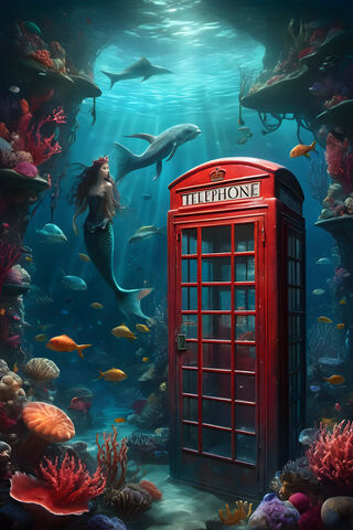 Sunken Red Telephone Box