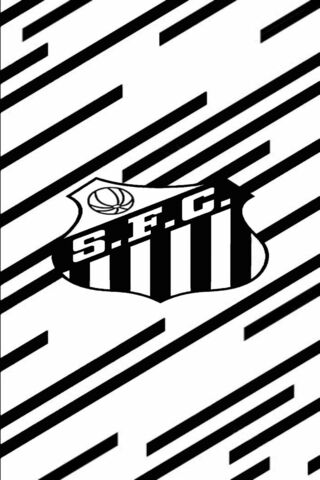 Santos FC Logo on Striped Background ⚽️