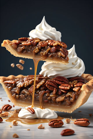 Southern Pecan Pie Loaded With Whipped Cream 3