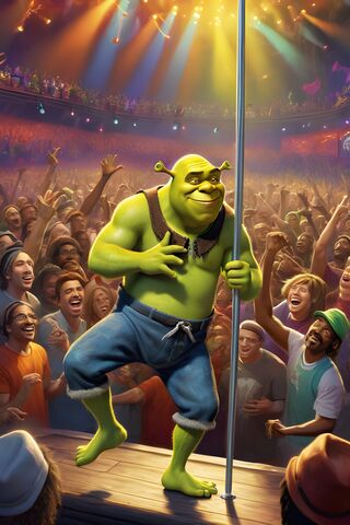 Shrek Doing Poledance