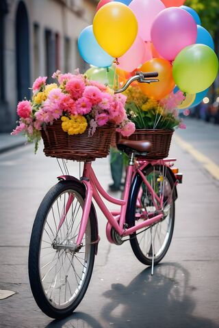 Spingtime Pink Bicycle