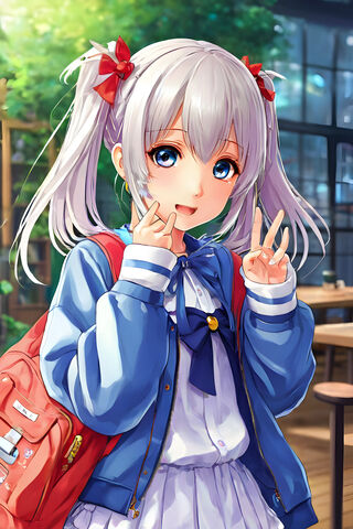 Cheerful Schoolgirl in ..