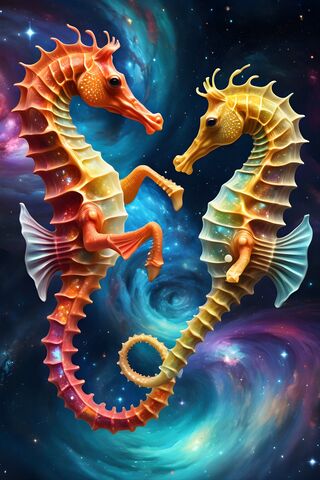 Seahorses In Swirling Galaxy