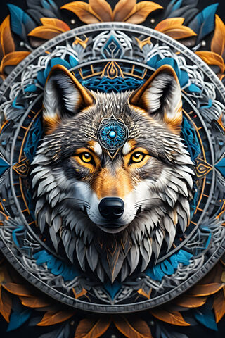 Majestic Wolf Mandala 🐺✨