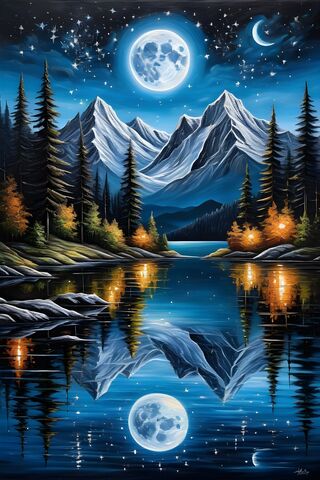 Star Lit Mountain Lake