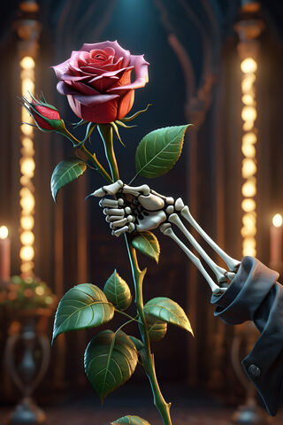 Skeleton Hand Rose