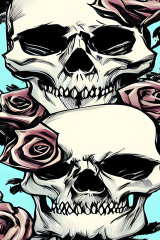 Skulls and Roses: A Bold Contrast 🌹💀
