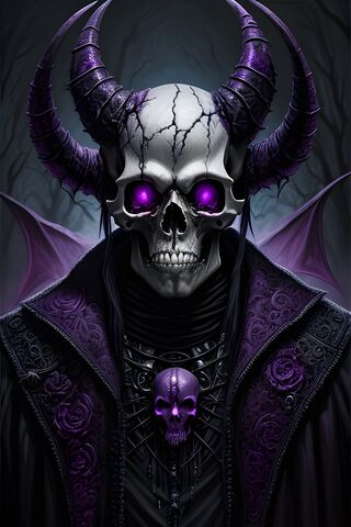 Skull Face With Horns