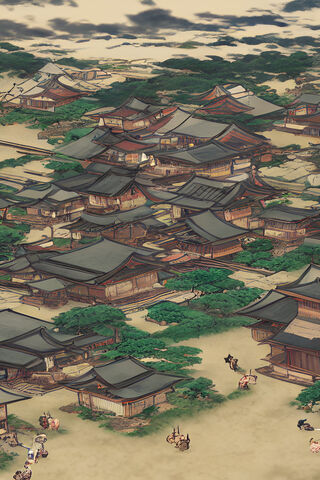 Tranquil Village in Harmony 🌿🏯