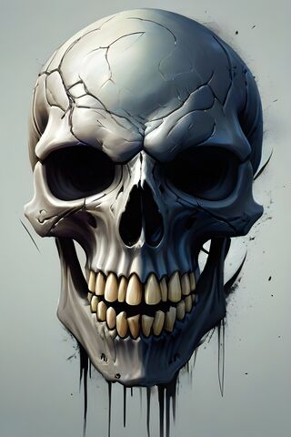 Cracked Skull Art 🖤💀