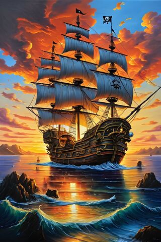 Pirate's Sunset Voyage 🌅🏴‍☠️