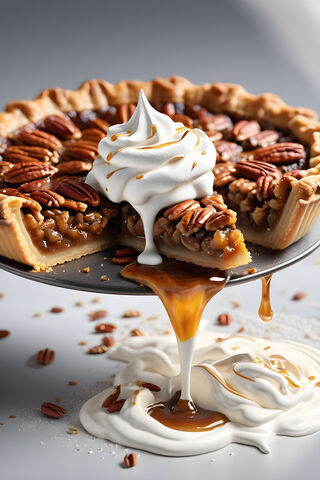 Southern Pecan Pie Loaded With Whipped Cream
