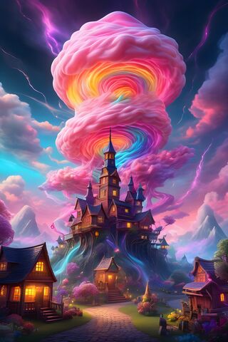 Enchanted Castle in a Dreamy Sky 🌈🏰
