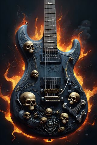 Skulls and Electric Guitar (idk)