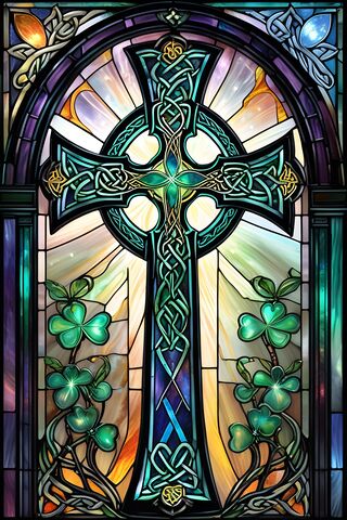 Stained Glass Celtic Cross