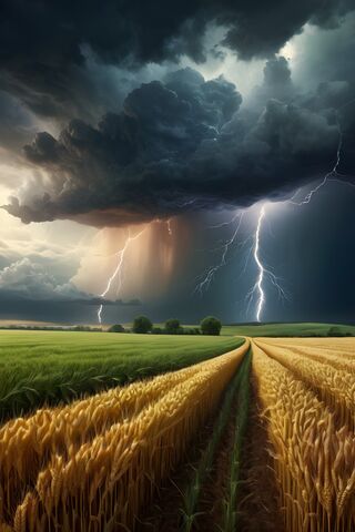 Storm In A Wheat Field